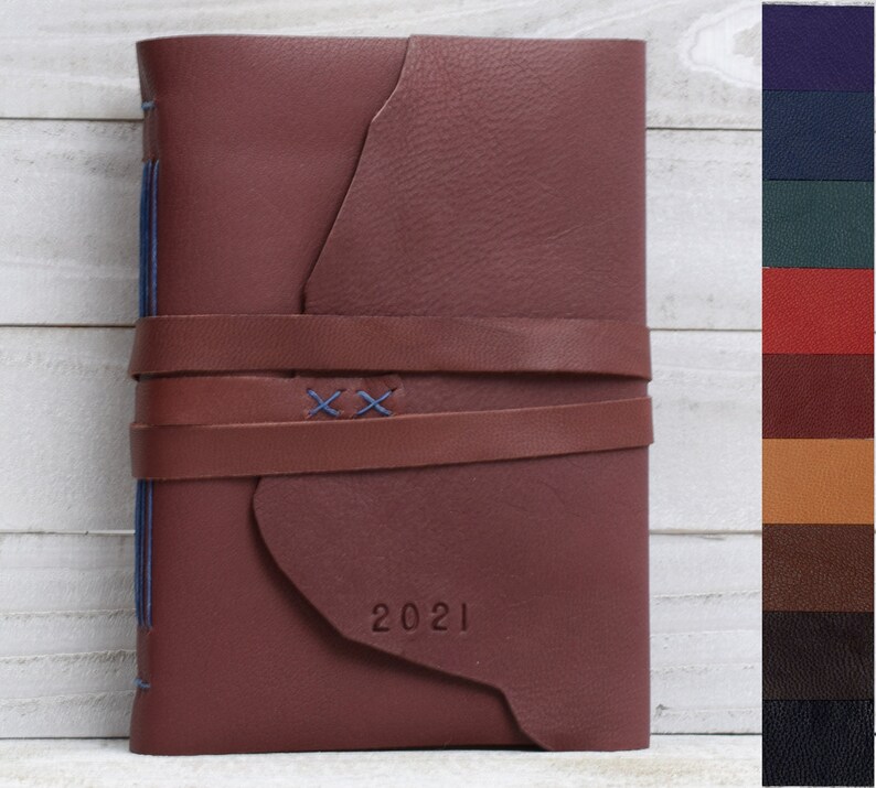 Custom Leather Journal with Lined Paper // Handmade Notebook Etsy