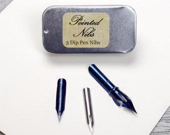 Puntas de caligrafía, puntas de pluma de inmersión, Gillott, Leonardt, Hiro