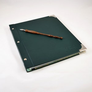 Leather Art Portfolio Album with Clear Page Sleeves and Screw Post Binding: Portrait Orientation