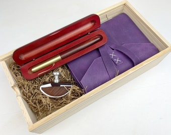 Fountain Pen and Journal Gift Set with Blotter and Gift Box