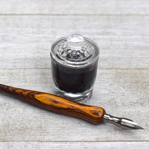 Glass Inkwell for Calligraphy Dip Pens and Quills, Desk Ink Well image 5