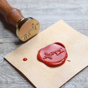 Skeleton lakzegelstempel // Steampunk-messingsstempel voor knutselen