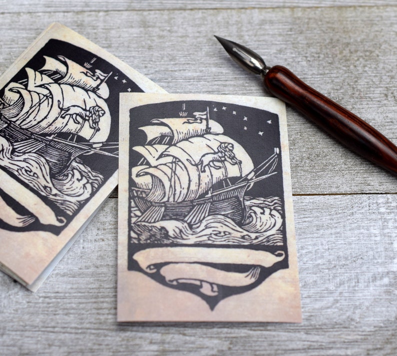 Nautical Bookplate Set of 24 Library Book Plates with