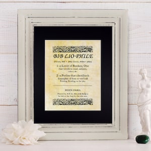 Bibliophile Dictionary Definition Typography Fine Art Print - Etsy