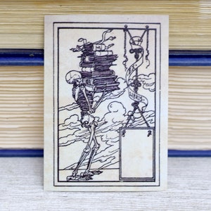 Skeleton Bookplate: Set of 24 Self-Adhesive Ex Libris Book Plate Stickers
