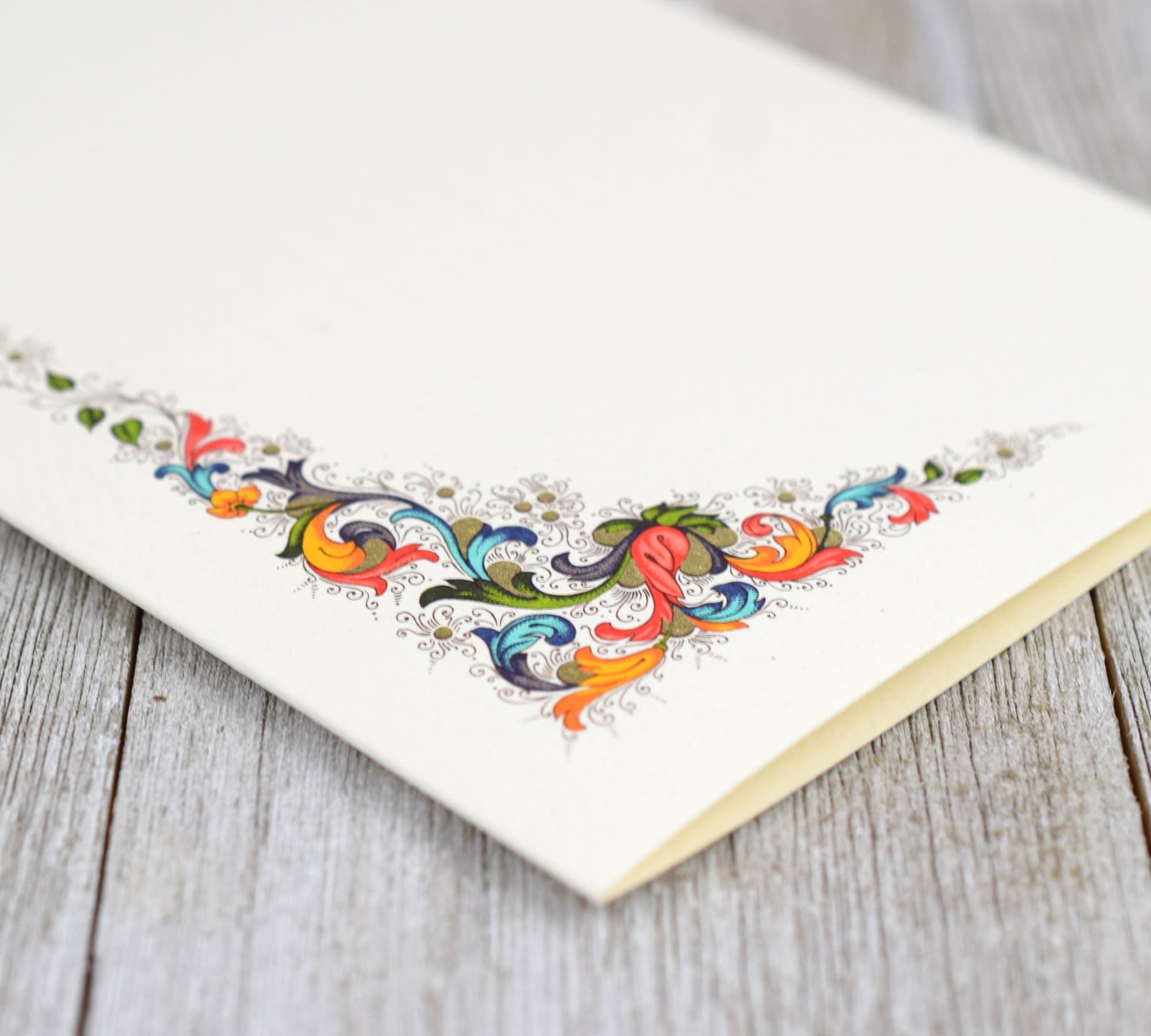 Italian Note Card Stationery Box Set Rossi Acanthus Cards - Etsy