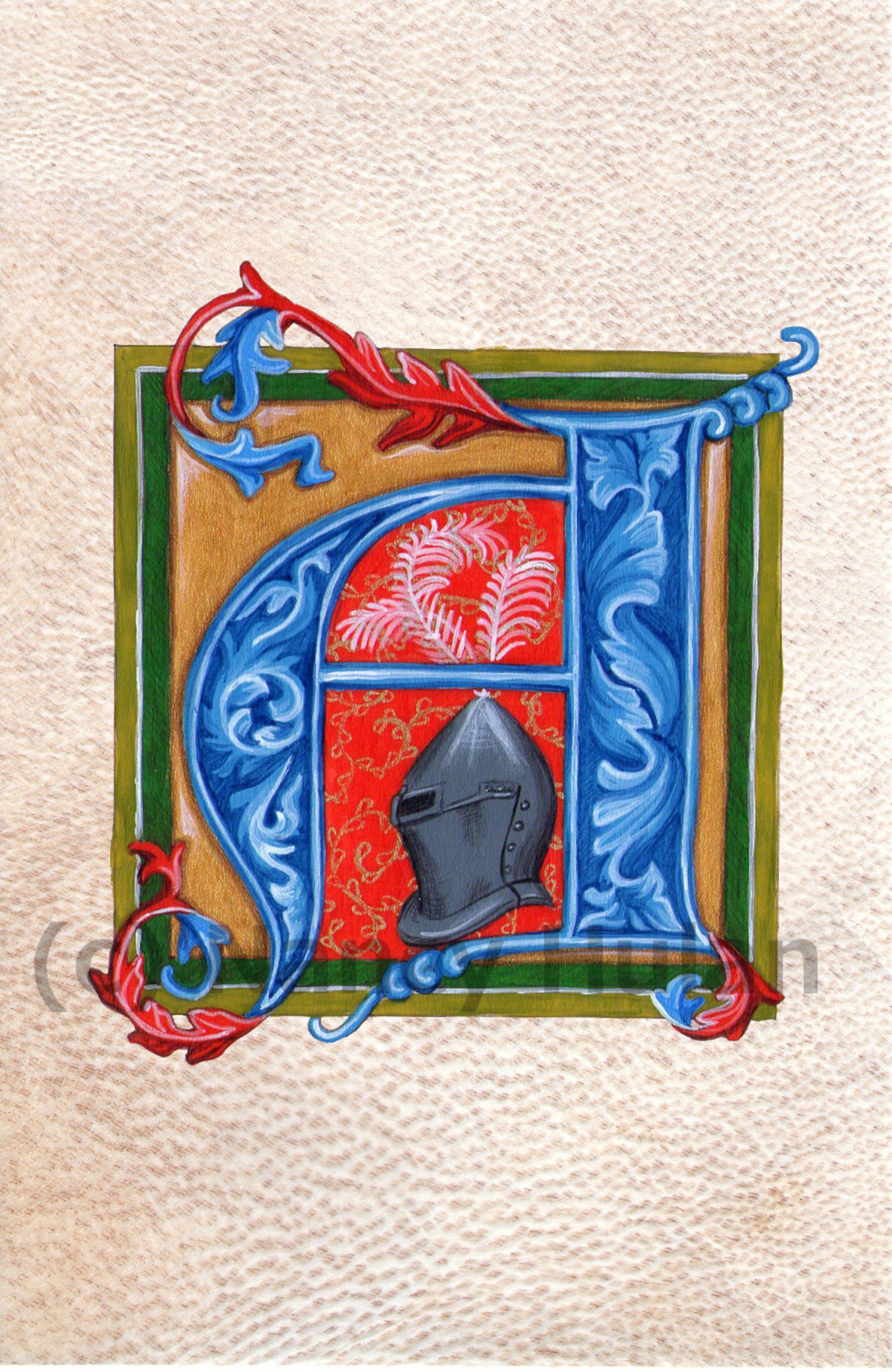 Alphabet Letter A Medieval Painted Letter A Painted Initial - Etsy