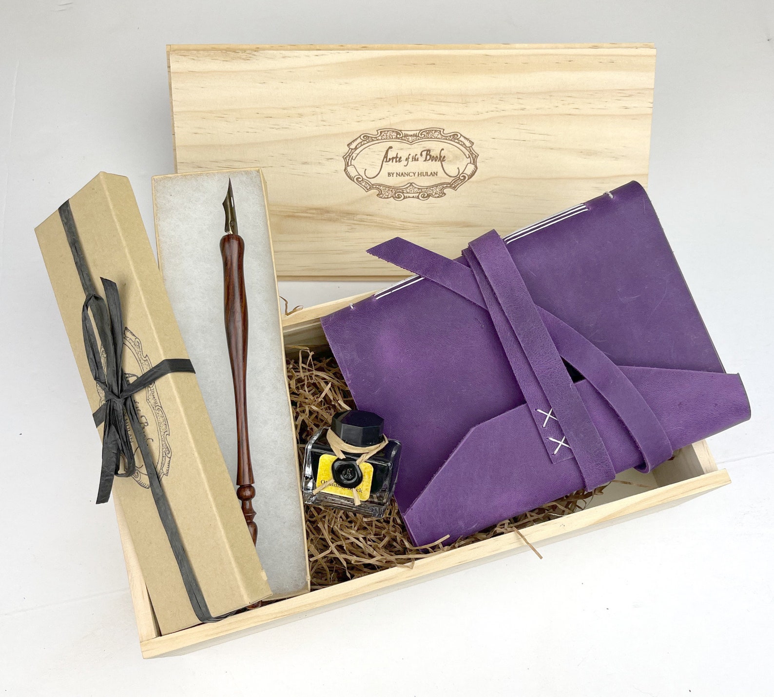 Custom Journal Gift Set With Leather Book Dip Pen and Etsy