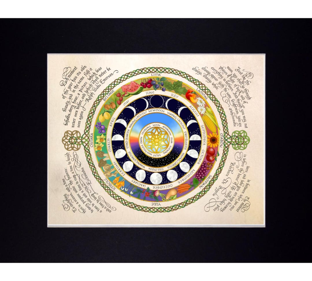 Seasonal Wheels of the Year Calligraphy Artwork - Etsy