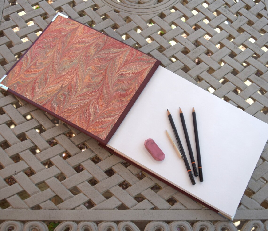 Leather Sketchbook and Custom Art Portfolio with Removable Etsy