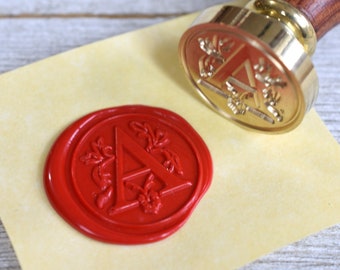 Alphabet Letter Wax Seal Stamp // Roman Capital Initial Monogram Brass Stamp