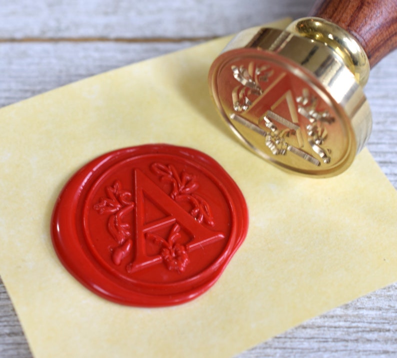 Alphabet Letter Wax Seal Stamp // Roman Capital Initial Monogram Brass Stamp 