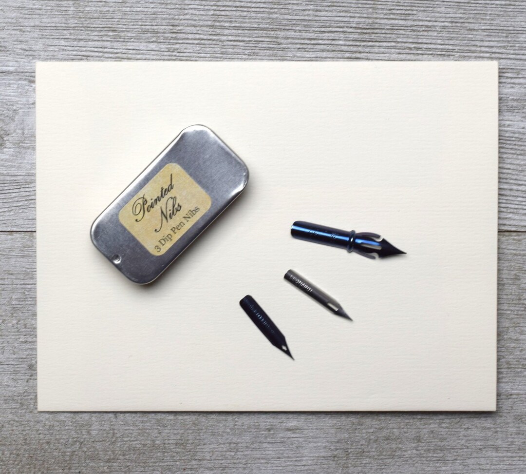 Pointed Calligraphy Nibs for Dip Pens and Holders, Set of 3, for Modern