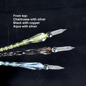 Murano Glass Dip Pen Set with Inkwell and Pen Rest One Pen, Choice of Colors image 4