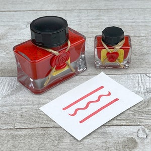 Tinta de caligrafia vermelha para penas e canetas de imersão, tinta de escrita vermelha Scarlet Scoundrel