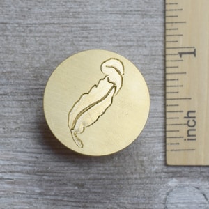 Feather Quill Wax Seal Stamp // Pen and Ink Brass Stamp for Letters and Art