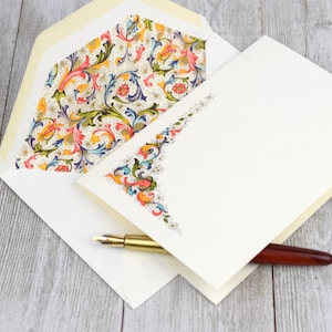 Italian Note Card Stationery Box Set Rossi Acanthus Cards - Etsy