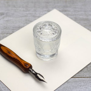 Glass Inkwell for Calligraphy Dip Pens and Quills, Desk Ink Well image 7