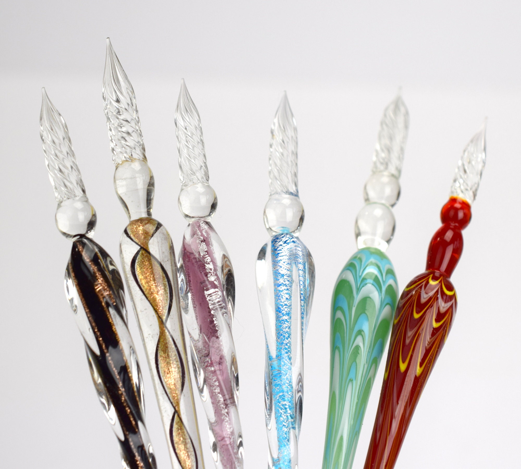 Glass Pen Writing Gift Set with Dip Pen Ink and Parchment Etsy