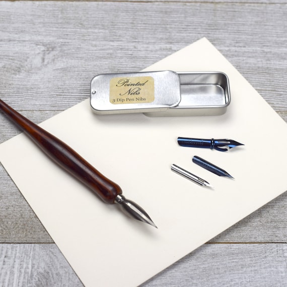 Set Penna Calligrafica Con Piuma Naturale - 5 Pennini Di Ricambio E Base, Per Principianti E Artisti, Scrittura Elegante - 4