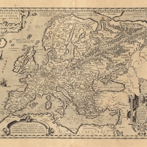 Landkarte der Renaissance Europa, 17. Jahrhundert, Fine Art Reproduktion MP019
