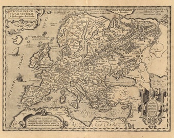 Map of Renaissance Europe, 17th Century, Fine Art Reproduction MP019