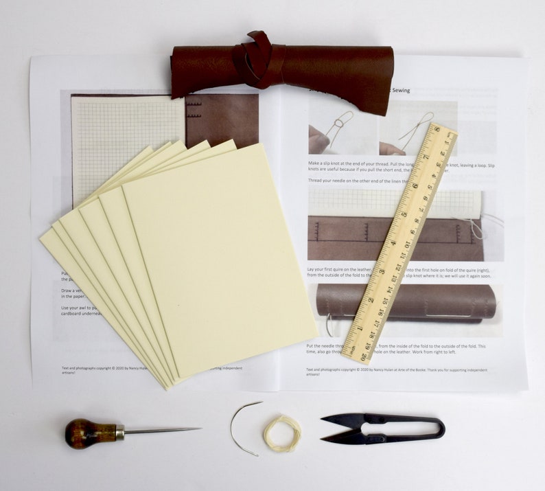 Leather Journal DIY Craft Kit // Book Binding Kit Long Stitch Etsy