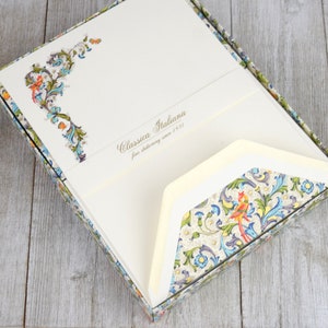 Italian Stationery Set with Envelopes Bird Design Rossi Sheets