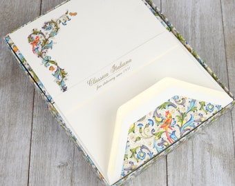 Italian Stationery Set with Envelopes Bird Design Rossi Sheets