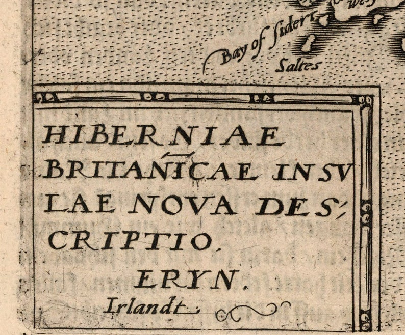 Historical Map of Ireland, 17th Century, Cartography Art Reproduction MP006 image 4