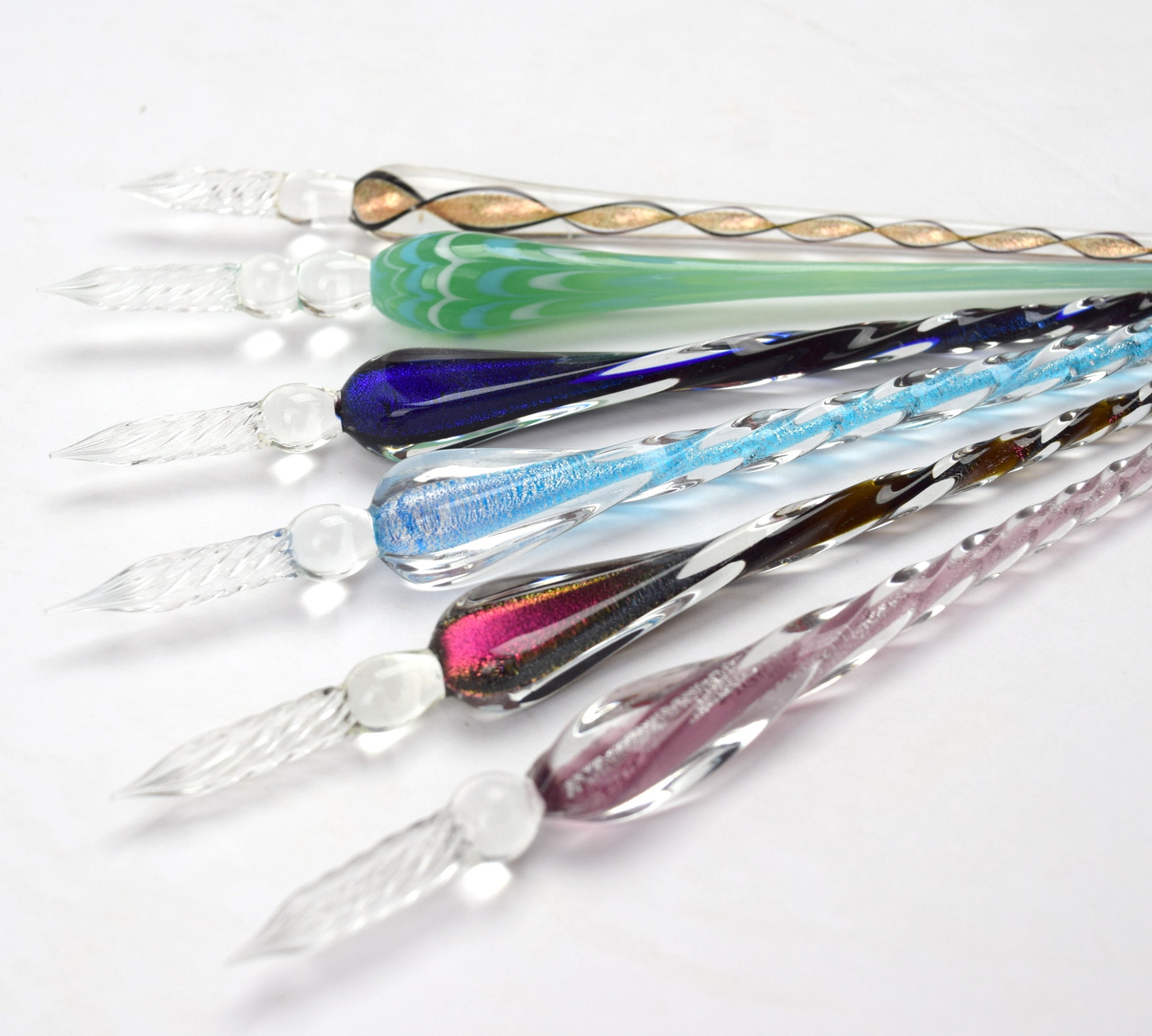 Murano Glass Dip Pen Set with Inkwell and Pen Rest One Pen Etsy
