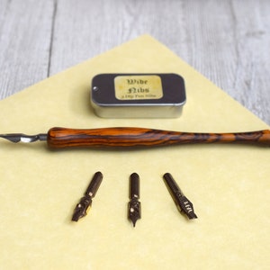 Deluxe Calligraphy Set with Dip Pens, Nibs, Ink, Paper, Instructions in Wood Gift Box // Gift for Writers image 6