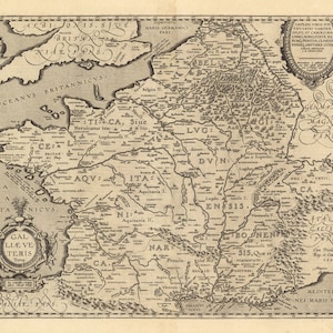 Vintage Landkarte von Frankreich, 17th Century, Fine Art Reproduktion MP021