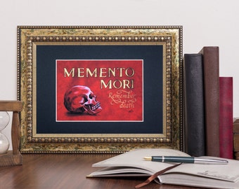 Memento Mori (Remember Death) Gothic Fine Art Print with Skull