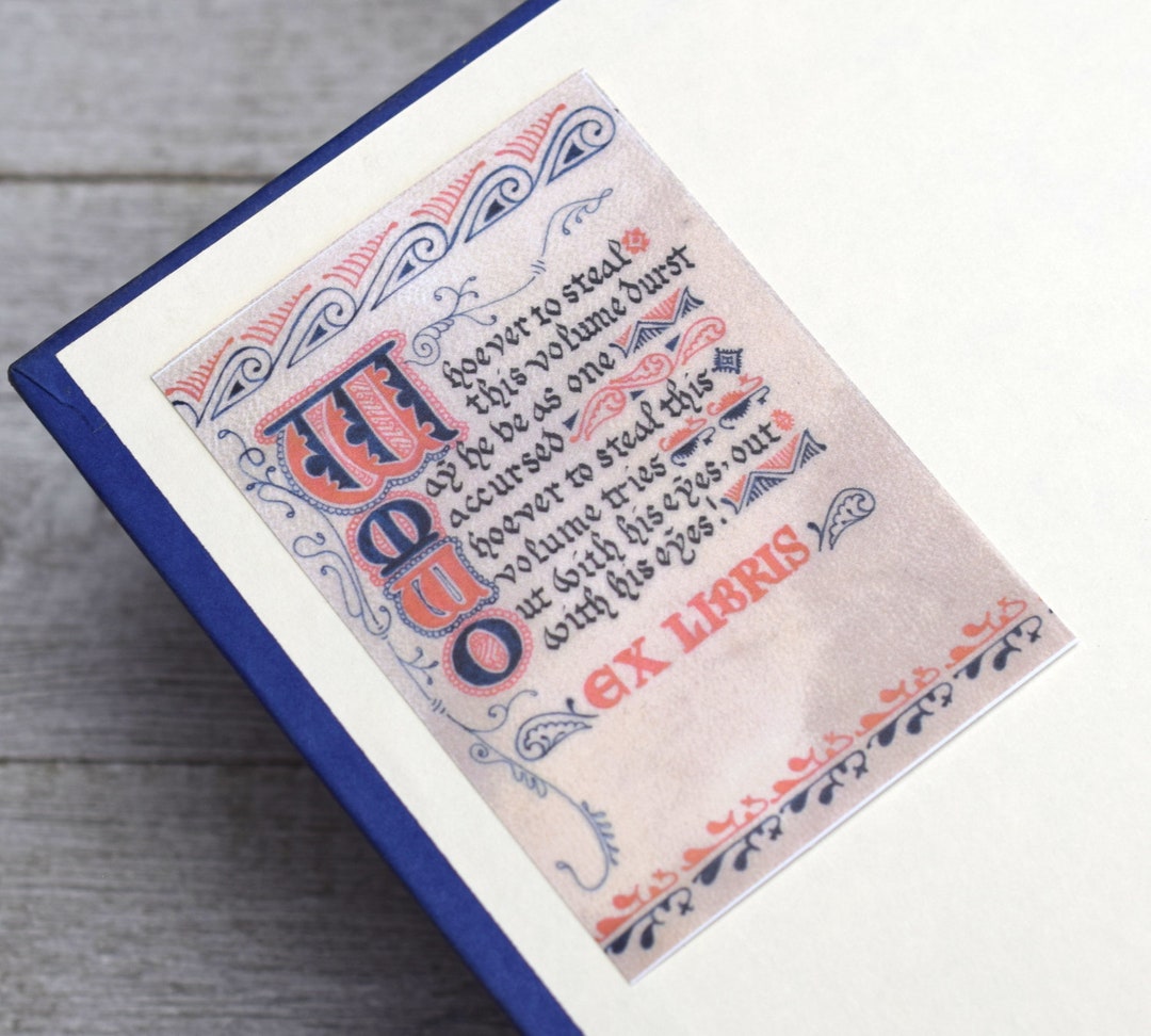 Medieval Bookplates: Book Curses, Self-adhesive Stickers Set of 24 - Etsy
