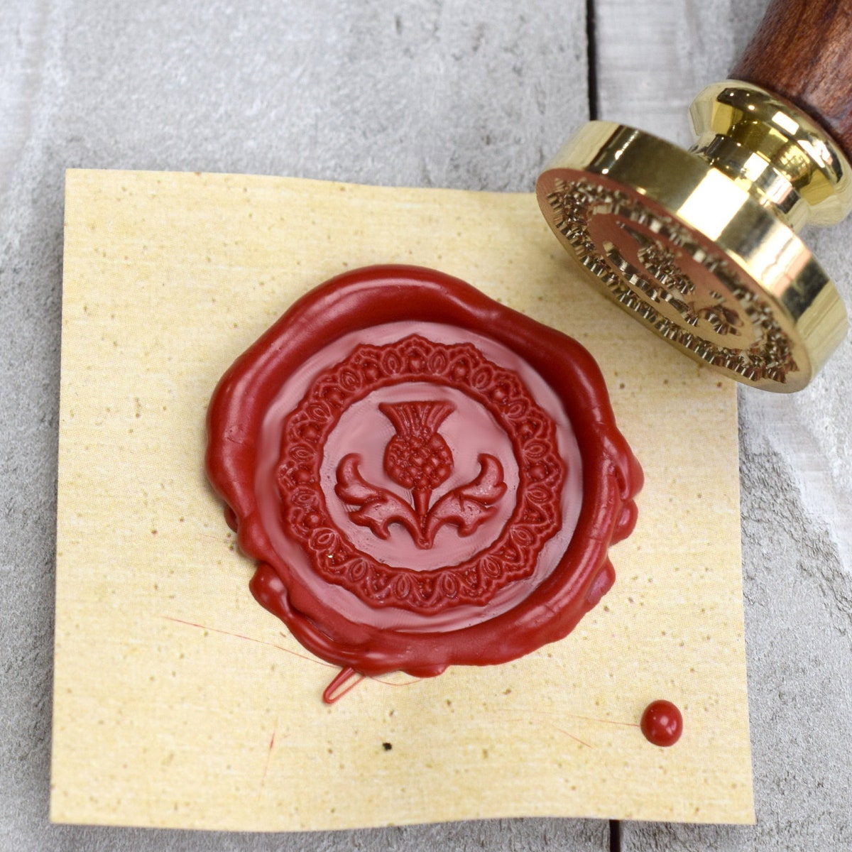 Scottish Thistle Wax Seal Stamp // Flower Brass Stamp for Craft Projects