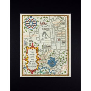 Pennsic War Karte in Mittelalterlichem Stil, Open Edition Druck