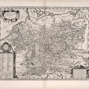 Antique Map of Germany, 17th Century, Fine Art Reproduction MP020