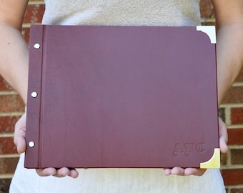 Leather Sketchbook and Custom Art Portfolio with Removable Pages and Screw Post Binding