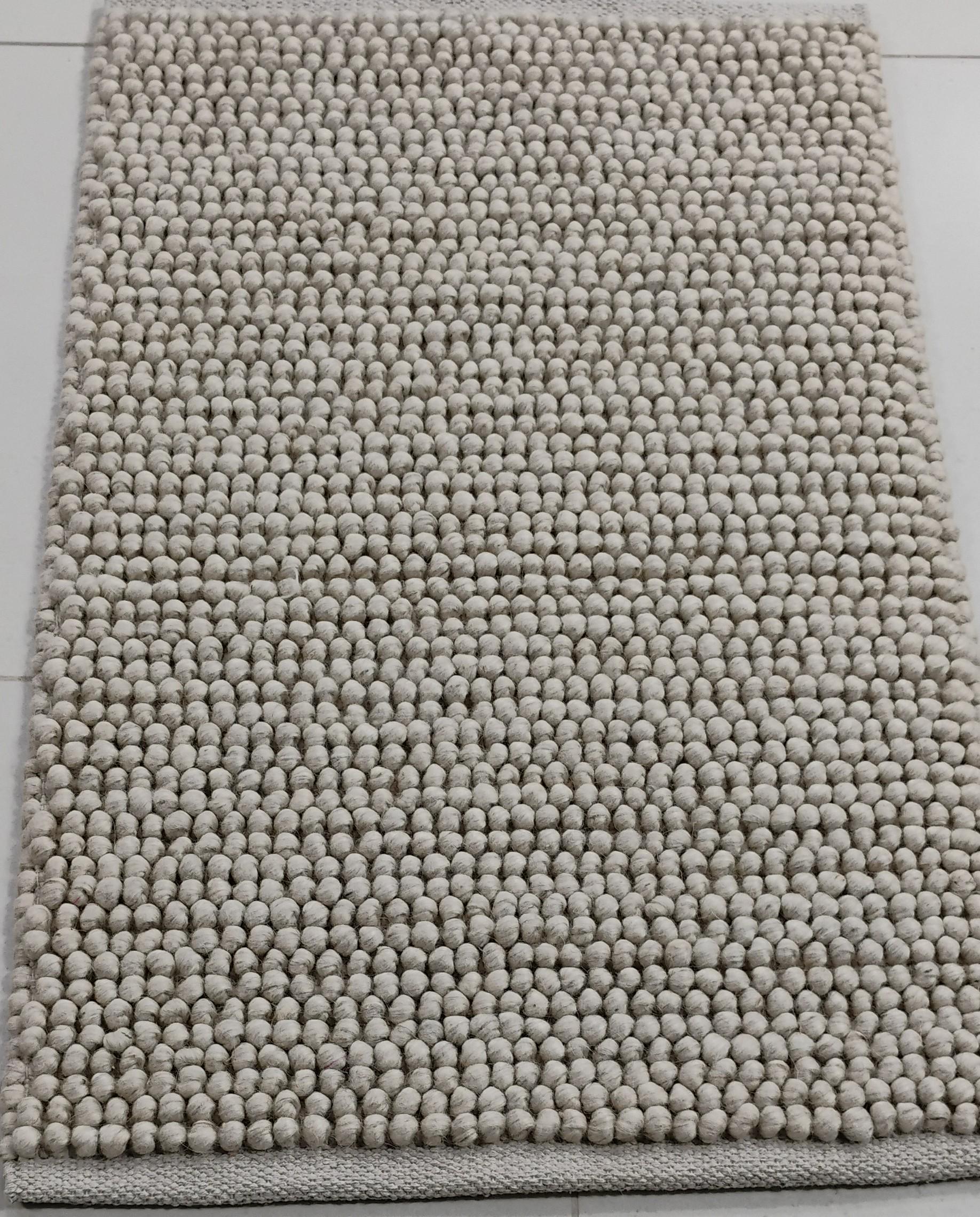 Large Loop Wool Rug Handwoven Chunky Loop Wool Rug: Cream Ivory Pebble Design - Etsy