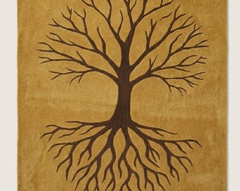 Modern Hand Tufted Abstract Area Rug, Organic Irregular Wool Carpet for Contemporary Living Spaces