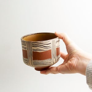 Maceta Nerikomi M, maceta de cerámica hecha a mano, maceta única, soporte para utensilios de arcilla moderna con mosaico de terrazo