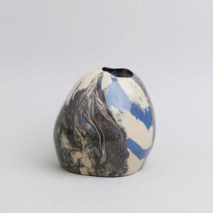Neriage Keramik Vase S handgefertigt handmade unique modern Clay handgemacht Steinzeug Marmor marbled clay fait main vase en céramique