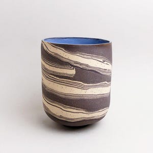 Nerikomi Keramik Übertopf #L22 | Handgemachter Blumentopf Unikat | Handmade Plant Pot, Modern Mosaik Planter, Cache Pot