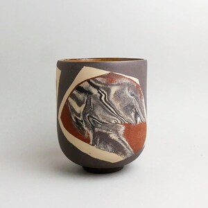 Nerikomi planter L, handmade ceramic flower pot, unique plant pot, mosaic terrazzo modern clay utensil holder