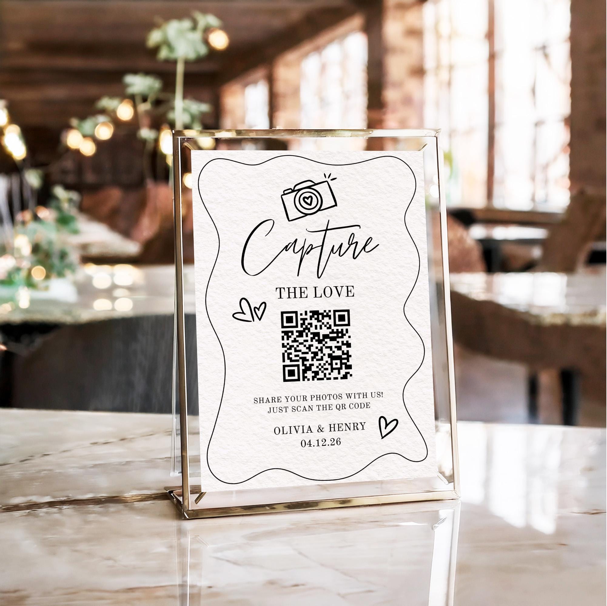 Photo QR Code Sign for Weddings | Printable Guest Wedding Photo