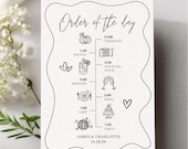 Wedding Timeline Template | Editable Wedding Order of Events Sign Hand Drawn Wedding Itinerary | Canva Digital Download Wedding Schedule