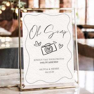 Hashtag Sign Wedding Editable Template | Hand Drawn Wedding Instagram Sign | Personalized Hashtag Sign for Reception | Instant Download