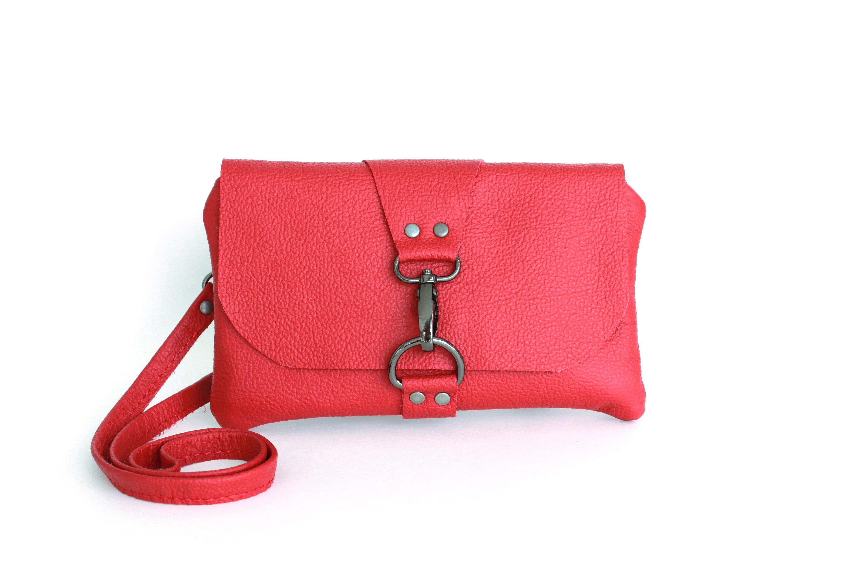 Small Red Leather Crossbody Bags