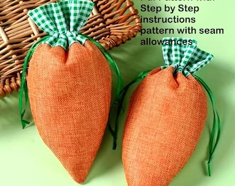 Drawstring bag sewing pattern , PDF sewing pattern, 2 sizes, Reusable bag pattern, gift bag | Drawstring Pouch sewing | Easter bag pattern